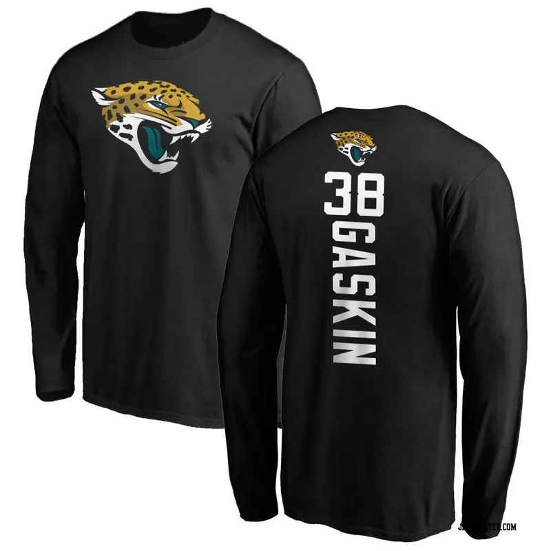 Men's Jacksonville Jaguars ＃38 Myles Gaskin Black Backer Long Sleeve T-Shirt