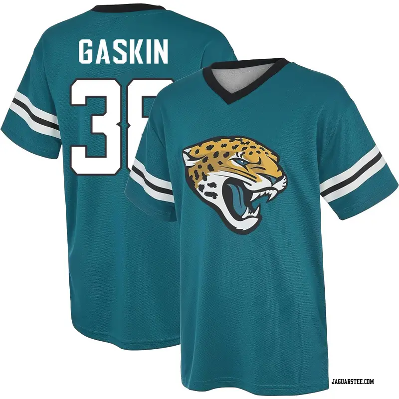 Men's Jacksonville Jaguars ＃38 Myles Gaskin Teal Name & Number Game Day V-Neck T-Shirt