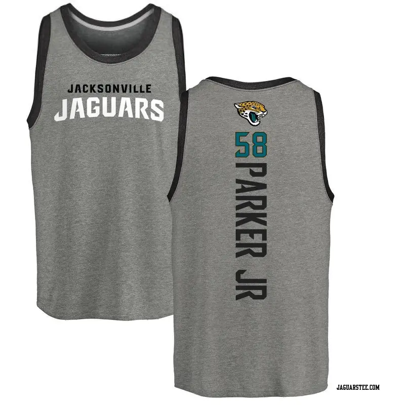 Men's Jacksonville Jaguars ＃58 Andrew Parker Jr. Ash Backer Tank Top