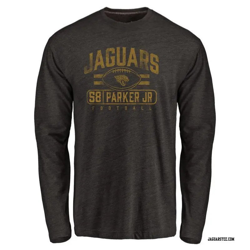 Men's Jacksonville Jaguars ＃58 Andrew Parker Jr. Black Flanker Long Sleeve T-Shirt