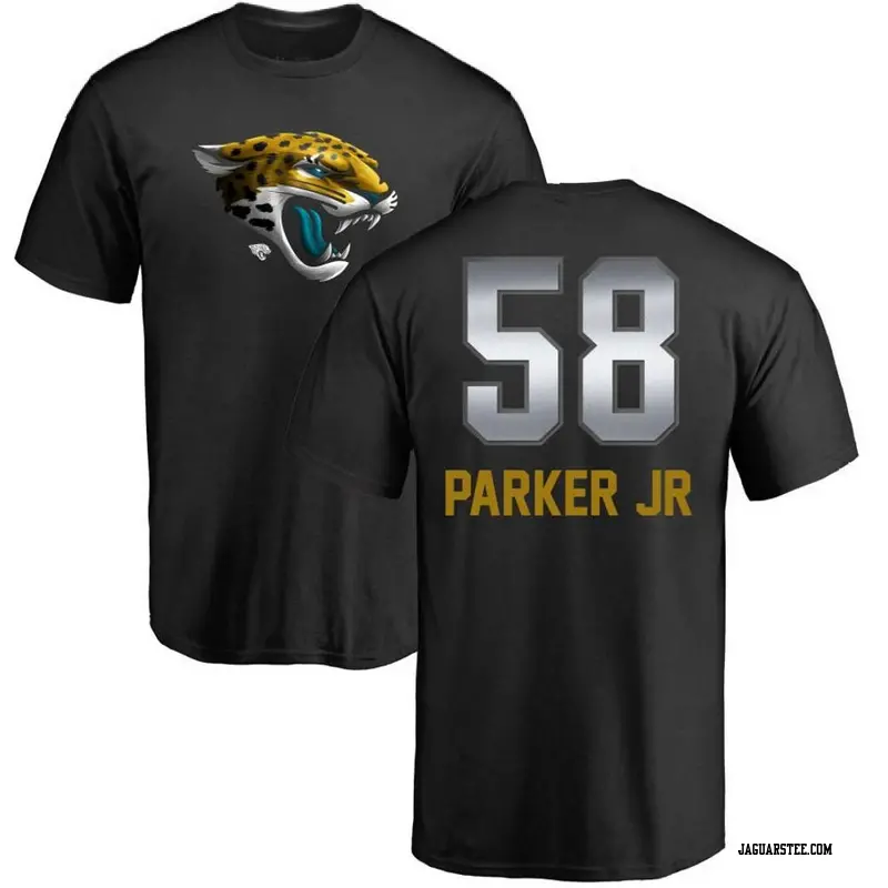 Men's Jacksonville Jaguars ＃58 Andrew Parker Jr. Black Midnight Mascot T-Shirt