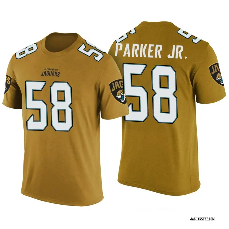 Men's Jacksonville Jaguars ＃58 Andrew Parker Jr. Gold Color Rush T-Shirt