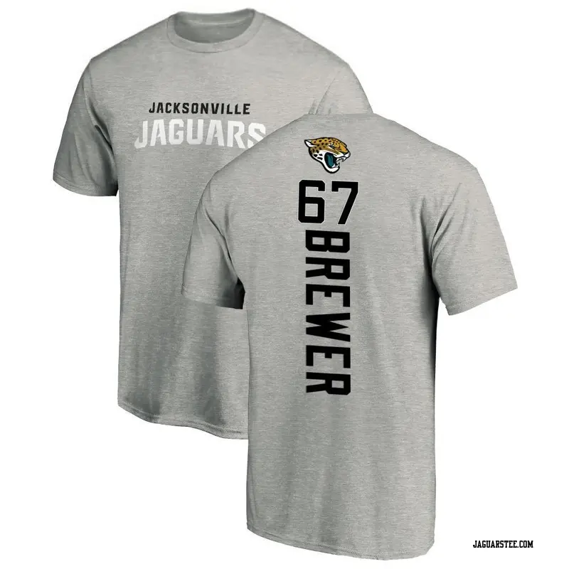 Men's Jacksonville Jaguars ＃67 Chandler Brewer Ash Backer T-Shirt