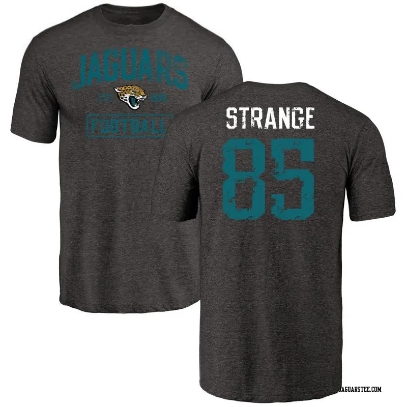 Men's Jacksonville Jaguars ＃85 Brenton Strange Black Distressed Name & Number T-Shirt