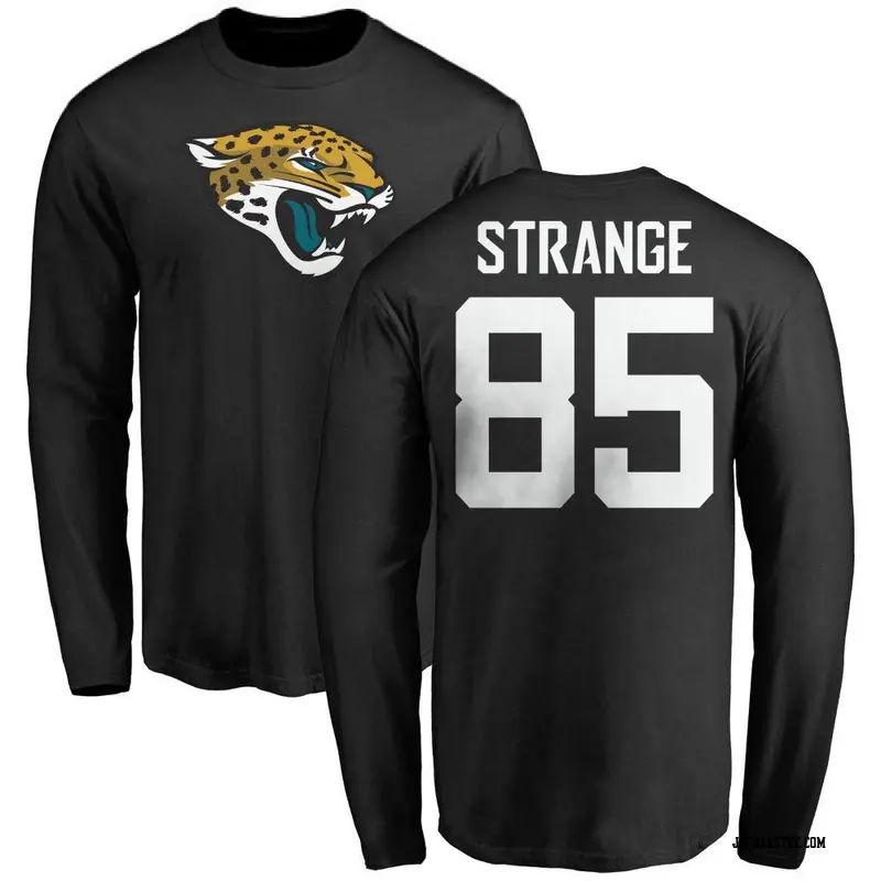 Men's Jacksonville Jaguars ＃85 Brenton Strange Black Name & Number Logo Long Sleeve T-Shirt