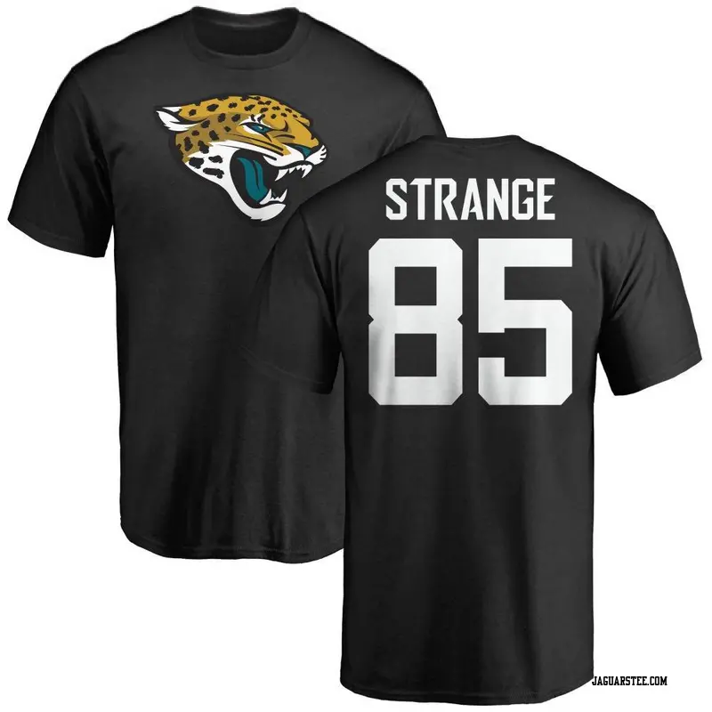 Men's Jacksonville Jaguars ＃85 Brenton Strange Black Name & Number Logo T-Shirt