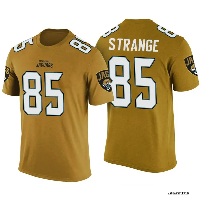 Men's Jacksonville Jaguars ＃85 Brenton Strange Gold Color Rush T-Shirt