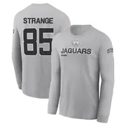 Men's Jacksonville Jaguars ＃85 Brenton Strange Gray 2024 Salute to Service Long Sleeve T-Shirt