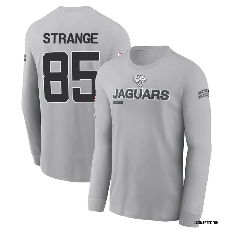 Men's Jacksonville Jaguars ＃85 Brenton Strange Gray 2024 Salute to Service Long Sleeve T-Shirt