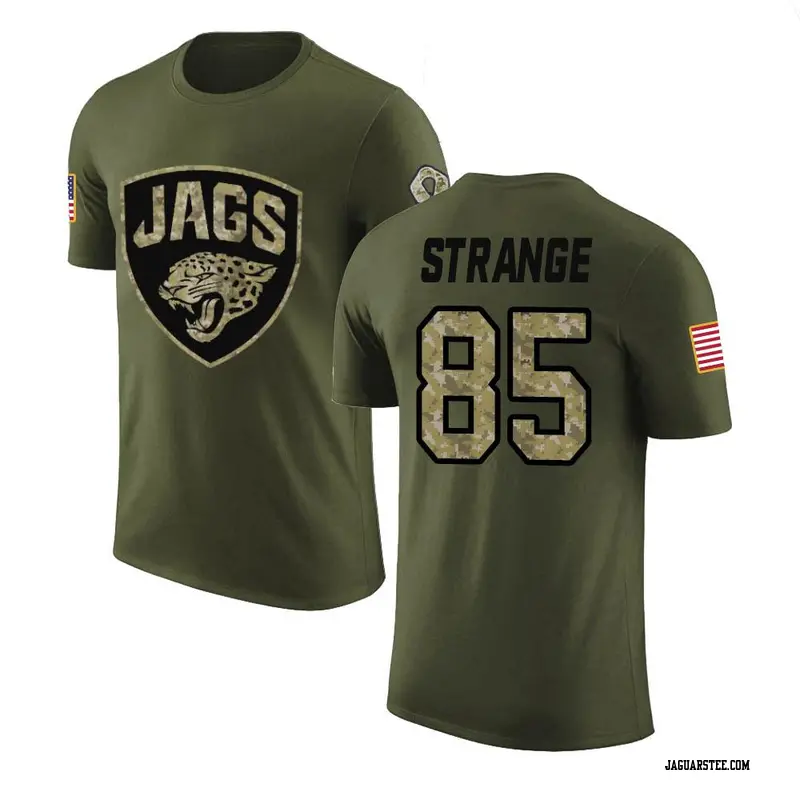 Men's Jacksonville Jaguars ＃85 Brenton Strange Olive Salute to Service T-Shirt