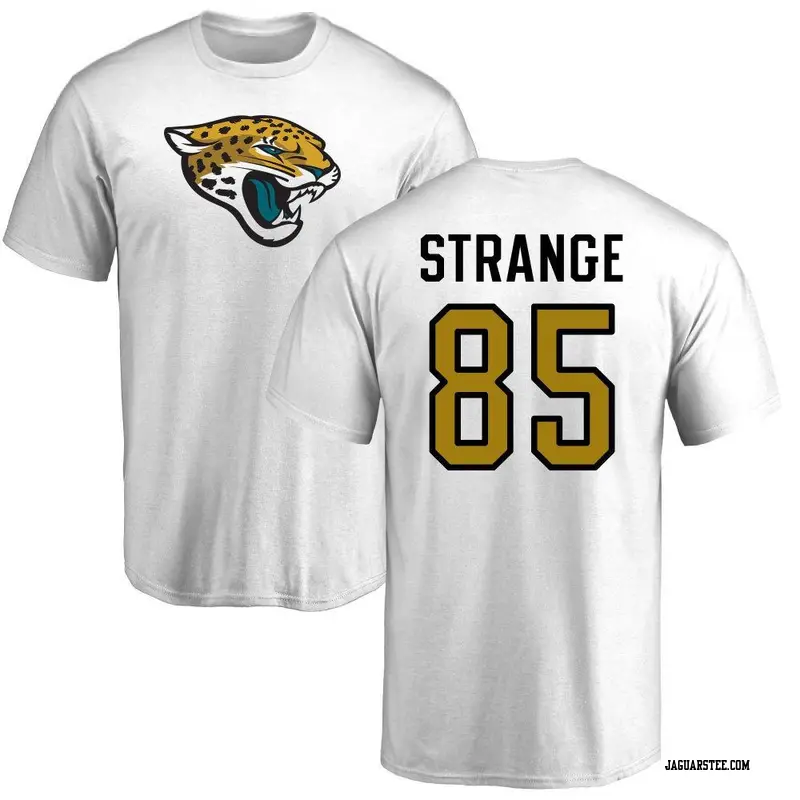 Men's Jacksonville Jaguars ＃85 Brenton Strange White Name & Number Logo T-Shirt