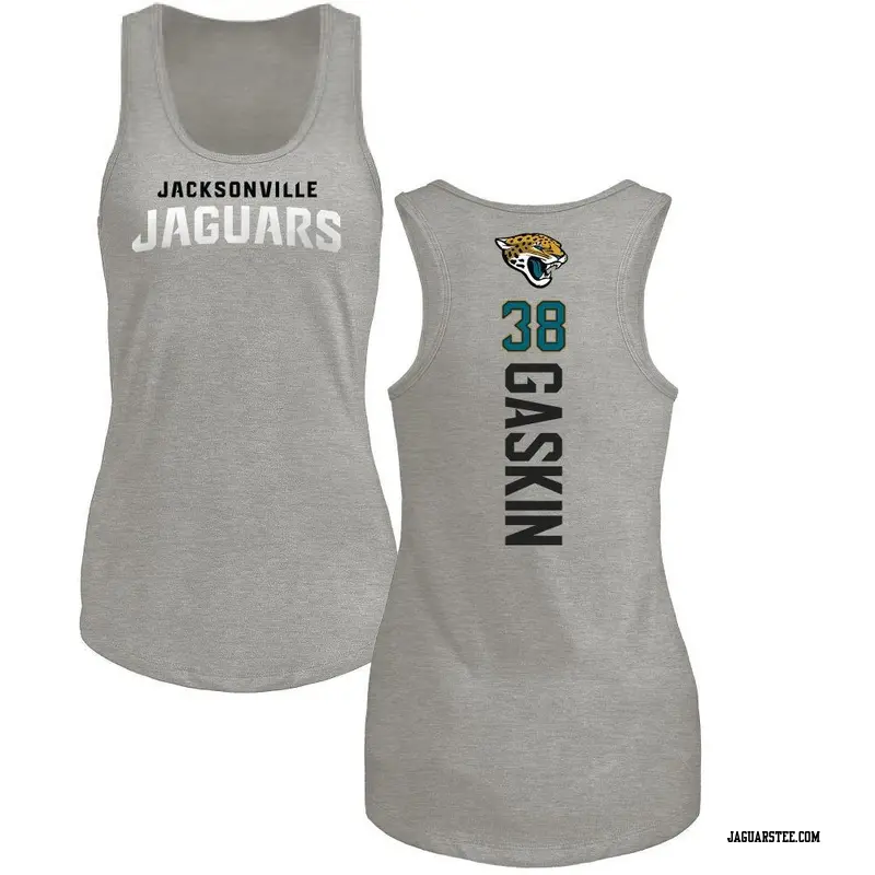 Women's Jacksonville Jaguars ＃38 Myles Gaskin Ash Backer Tank Top