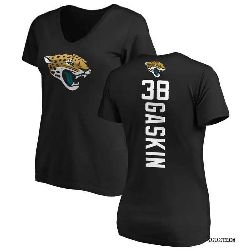 Women's Jacksonville Jaguars ＃38 Myles Gaskin Black Backer Slim Fit T-Shirt