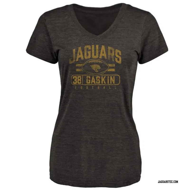 Women's Jacksonville Jaguars ＃38 Myles Gaskin Black Flanker T-Shirt