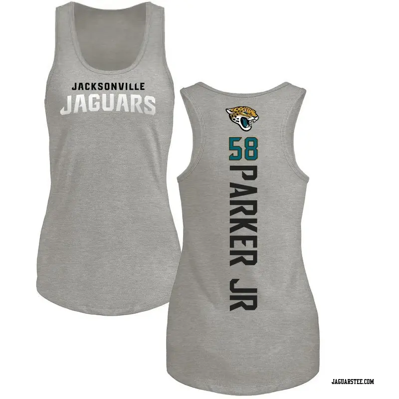 Women's Jacksonville Jaguars ＃58 Andrew Parker Jr. Ash Backer Tank Top