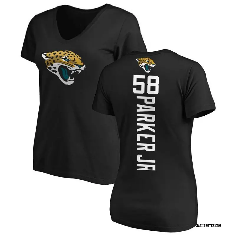 Women's Jacksonville Jaguars ＃58 Andrew Parker Jr. Black Backer Slim Fit T-Shirt