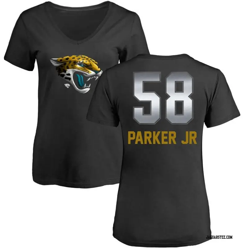 Women's Jacksonville Jaguars ＃58 Andrew Parker Jr. Black Midnight Mascot T-Shirt