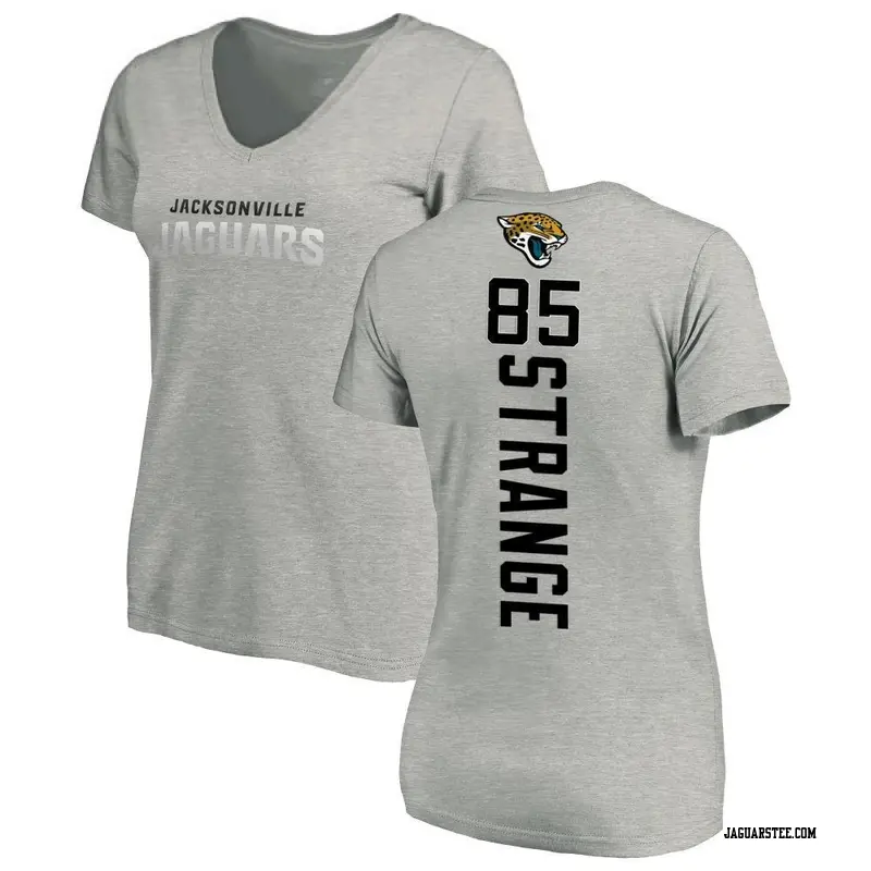 Women's Jacksonville Jaguars ＃85 Brenton Strange Ash Backer V-Neck T-Shirt