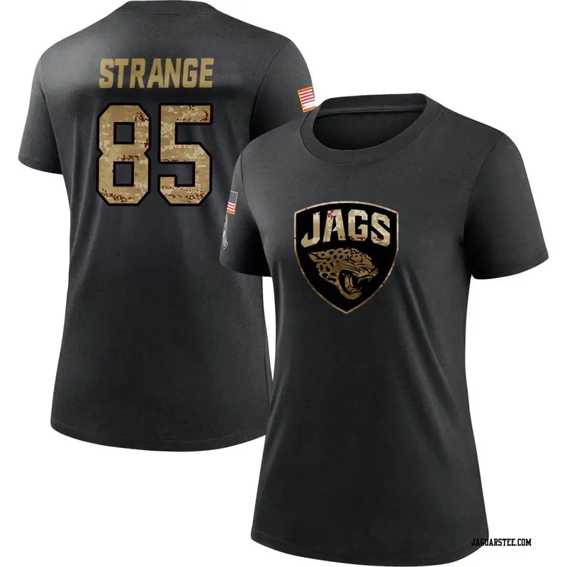 Women's Jacksonville Jaguars ＃85 Brenton Strange Black 2020 Salute To Service Performance T-Shirt