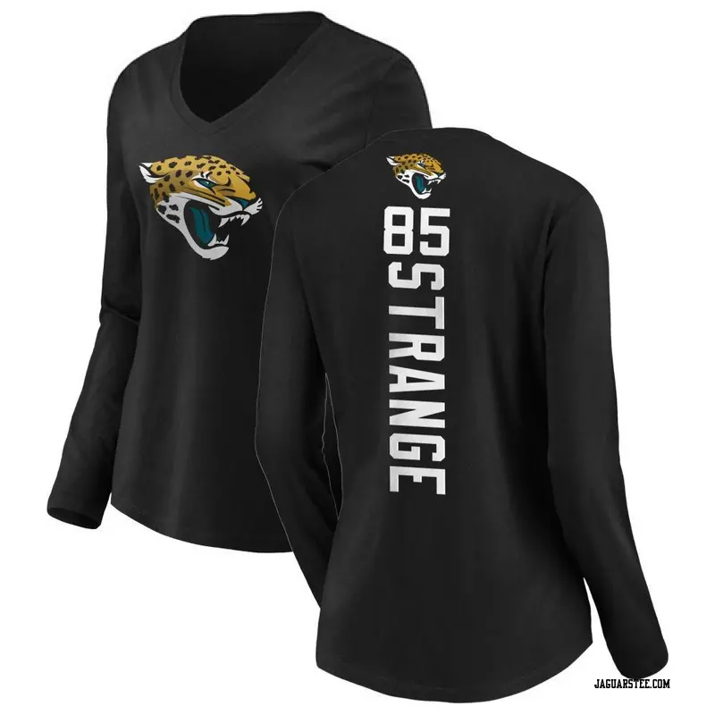 Women's Jacksonville Jaguars ＃85 Brenton Strange Black Backer Slim Fit Long Sleeve T-Shirt