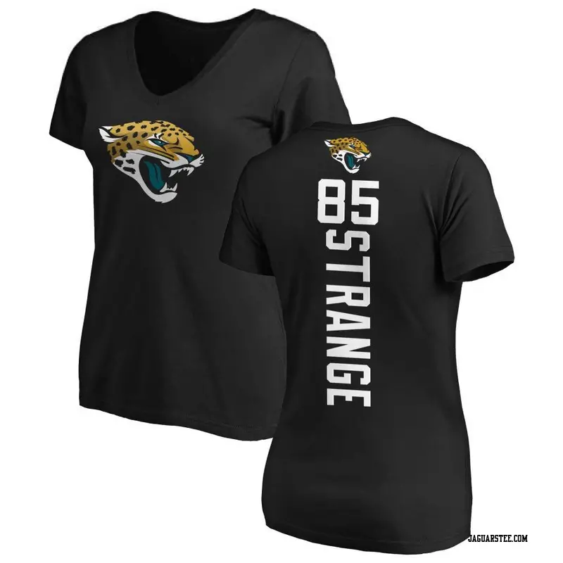 Women's Jacksonville Jaguars ＃85 Brenton Strange Black Backer Slim Fit T-Shirt