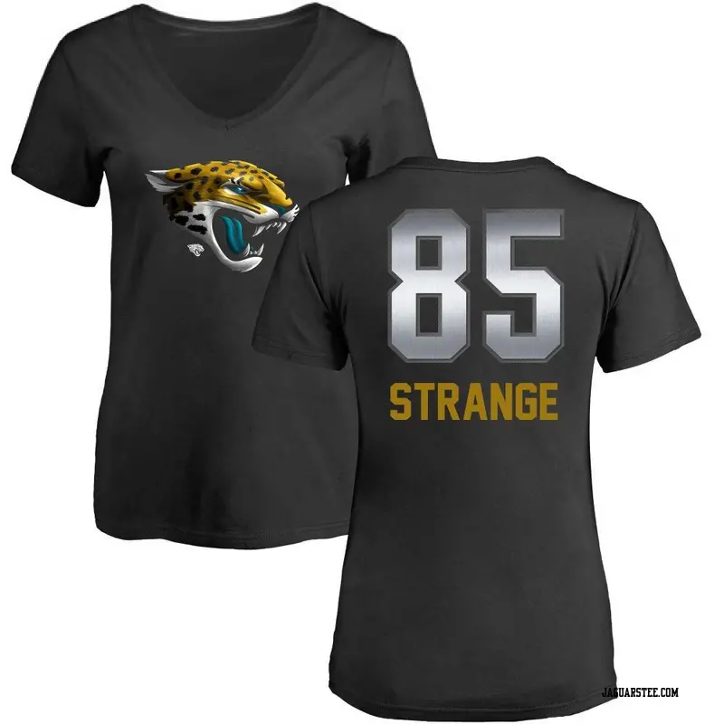 Women's Jacksonville Jaguars ＃85 Brenton Strange Black Midnight Mascot T-Shirt