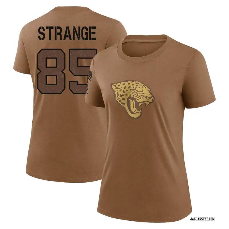 Women's Jacksonville Jaguars ＃85 Brenton Strange Brown 2023 Salute To Service Performance T-Shirt