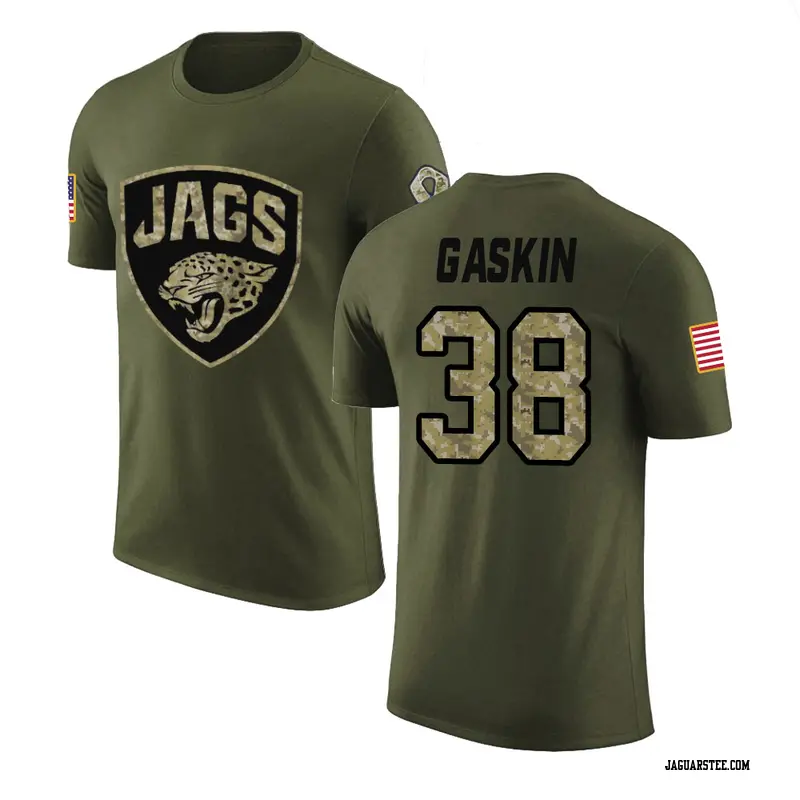 Youth Jacksonville Jaguars ＃38 Myles Gaskin Olive Salute to Service T-Shirt