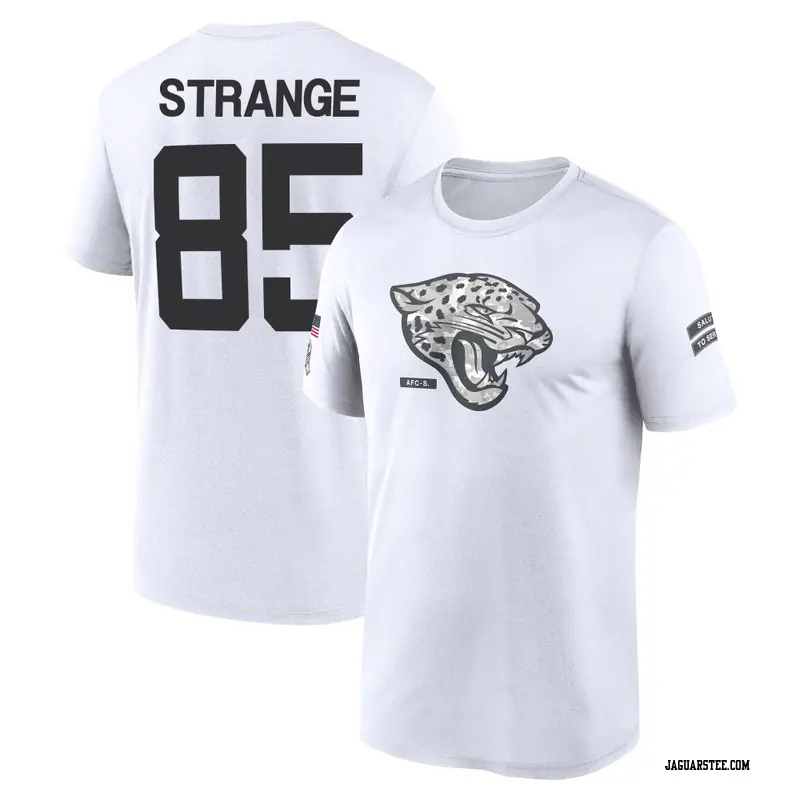 Youth Jacksonville Jaguars ＃85 Brenton Strange White 2024 Salute to Service Performance T-Shirt